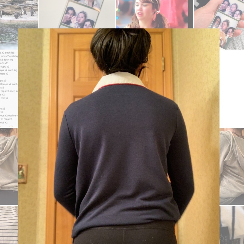 Blue,collared v neck - Picture 2 of 3